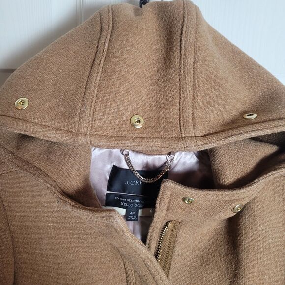 J. Crew Nello Gori Wool Coat Women Size 4 Petite Brown Old Money Western Italian - Picture 8 of 12